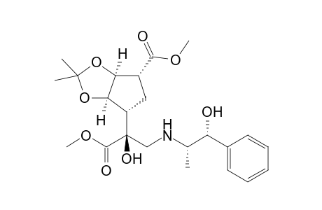 (1R,2S,3R,4S,1'S)-(-)-2,3-Isopropylidenedioxy-4-(1'-hydroxy-1'-[(1S,2R)-(2-hydroxy-1-methyl-2-phenyl)ethylaminomethyl]-1'-methoxycarbonylmethyl)cyclopentane-1-carboxylic acid methyl ester