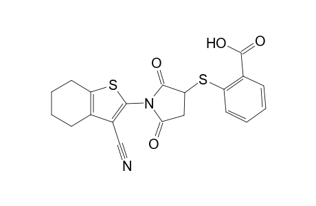 Benzoic acid, 2-[[1-(3-cyano-4,5,6,7-tetrahydrobenzo[B]thien-2-yl)-2,5-dioxo-3-pyrrolidinyl]thio]-