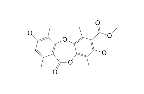 11H-Dibenzo[b,e][1,4]dioxepin-7-carboxylic acid, 3,8-dihydroxy-1,4,6,9-tetramethyl-11-oxo-, methyl ester