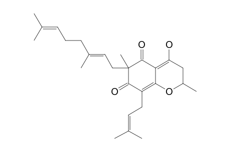 4-HYDROXY-2,6-DIMETHYL-6-(3,7-DIMETHYL-2,6-OCTADIENYL)-8-(3-METHYL-2-BUTENYL)-2H-1-BENZOPYRAN-5,7-(3H,6H)-DIONE