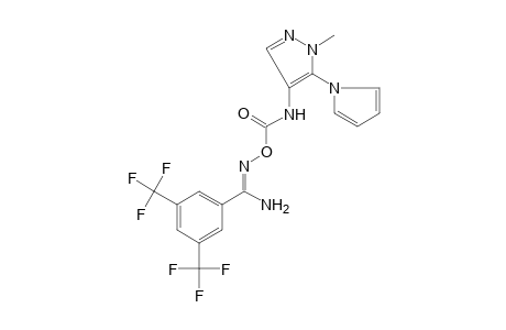 3,5-bis(trifluoromethyl)-O-{[1-methyl-5-(pyrrol-1-yl)pyrazol-4-yl]carbamoyl}benzamidoxime