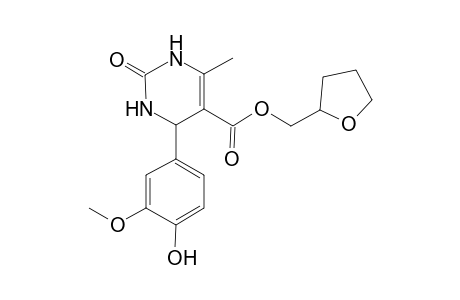 5-Pyrimidinecarboxylic acid, 1,2,3,4-tetrahydro-4-(4-hydroxy-3-methoxyphenyl)-6-methyl-2-oxo-, (tetrahydro-2-furanyl)methyl ester