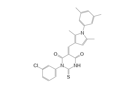 (5E)-1-(3-chlorophenyl)-5-{[1-(3,5-dimethylphenyl)-2,5-dimethyl-1H-pyrrol-3-yl]methylene}-2-thioxodihydro-4,6(1H,5H)-pyrimidinedione