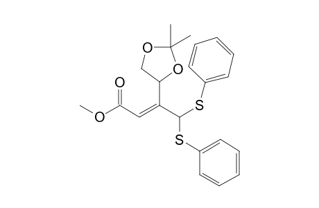 (E)-3-(2,2-dimethyl-1,3-dioxolan-4-yl)-4,4-bis(phenylthio)-2-butenoic acid methyl ester