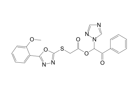 2-Oxo-2-phenyl-1-(1H-1,2,4-triazol-1-yl)ethyl 2-(5-(2-methoxyphenyl)-1,3,4-oxadiazol-2-ylthio)acetate