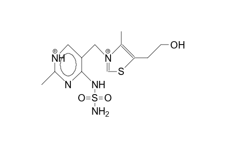 5-(5-<2-Hydroxy-ethyl>-4-methyl-3-thiazolium)-methyl-2-methyl-4-sulfamoylamino-pyrimidinium dication