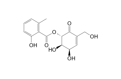 (4R,5R,6S)-4,5-Dihydroxy-6-(6'-methylsalicyloxy)-2-(hydroxymethyl)-2-cyclohexen-1-one