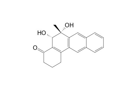 Benz[a]anthracen-4(1H)-one, 2,3,5,6-tetrahydro-5,6-dihydroxy-6-methyl-, trans-