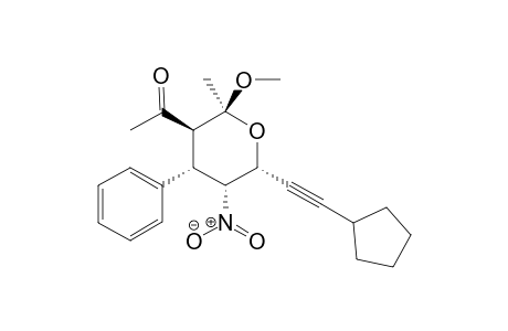 (2S,3S,4S,5R,6R)-3-Acetyl-6-(cyclopentylethynyl)-2-methoxy-2-methyl-5-nitro-4-phenyltetrahydro-2H-pyran