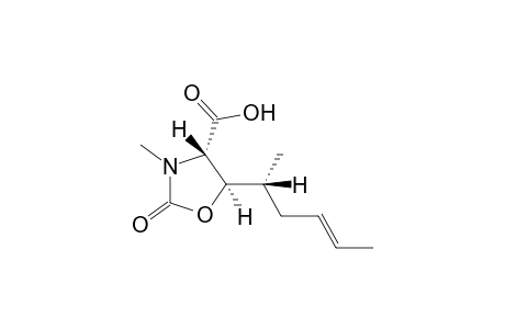 (4S,5R)-3-methyl-5-[(1R)-(E)-1-methyl-3-pentyl-3-pentenyl]-2-oxo-4-oxazolidinecarboxylic acid