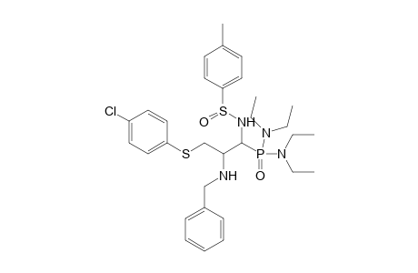 Bis(diethylamino) 3-(4-Chlorophenyl)thio-1-(N-tolylsulfinylamino)-2-(benzylamino)propanephosphoramide