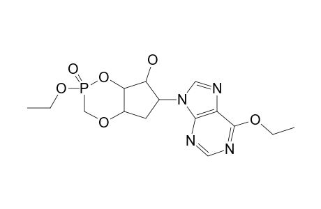 3',4'-CYCLIC-ESTER-OF-6-ETHOXY-9-[(1'-BETA,2'-ALPHA,3'-ALPHA,4'-BETA)-4'-[ETHOXY-(HYDROXY)-PHOSPHORYLMETHOXY]-2',3'-DI;FASTER-RUNNING-DIASTEREOMER