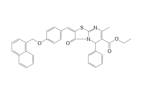 ethyl (2E)-7-methyl-2-[4-(1-naphthylmethoxy)benzylidene]-3-oxo-5-phenyl-2,3-dihydro-5H-[1,3]thiazolo[3,2-a]pyrimidine-6-carboxylate