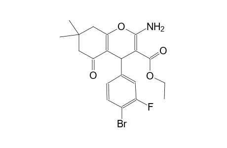 ethyl 2-amino-4-(4-bromo-3-fluorophenyl)-7,7-dimethyl-5-oxo-5,6,7,8-tetrahydro-4H-chromene-3-carboxylate