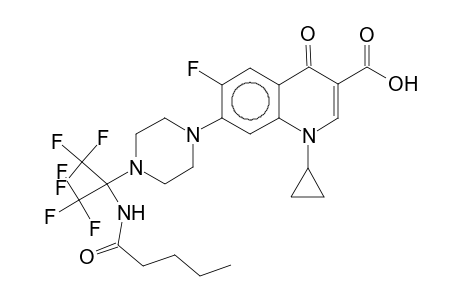 1-cyclopropyl-6-fluoranyl-7-[4-[1,1,1,3,3,3-hexakis(fluoranyl)-2-(pentanoylamino)propan-2-yl]piperazin-1-yl]-4-oxidanylidene-quinoline-3-carboxylic acid