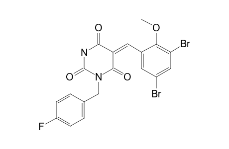 2,4,6(1H,3H)-Pyrimidinetrione, 5-[(3,5-dibromo-2-methoxyphenyl)methylidene]-1-[(4-fluorophenyl)methyl]-