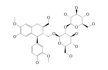 SAPOSIDE-A;(+)-ISOLARICIRESINOL-3A-O-BETA-SOPHOROSIDE