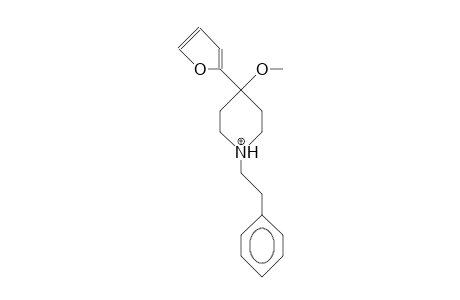 4-(2-Furyl)-4-methoxy-1-phenethyl-piperidinium cation