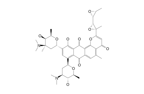 #1;HEDAMYCIN;2-(3,3'-DIMETHYL-[2,2'-BIOXIRAN]-3-YL)-11-HYDROXY-5-METHYL-8-[2,3,6-TRIDEOXY-3-(DIMETHYLAMINO)-BETA-D-ARABINO-HEXOPYRANOSYL]-10-[2,3-6-TRIDEOXY-3-