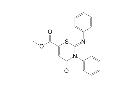 2H-1,3-Thiazine-6-carboxylic acid, 3,4-dihydro-4-oxo-3-phenyl-2-(phenylimino)-, methyl ester