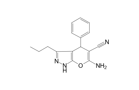 6-Amino-4-phenyl-3-propyl-1,4-dihydropyrano[2,3-c]pyrazole-5-carbonitrile