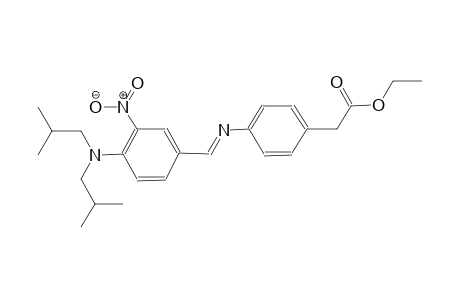 benzeneacetic acid, 4-[[(E)-[4-[bis(2-methylpropyl)amino]-3-nitrophenyl]methylidene]amino]-, ethyl ester