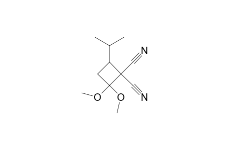 4-Isopropyl-2,2-dimethoxy-1,1-cyclobutanedicarbonitrile