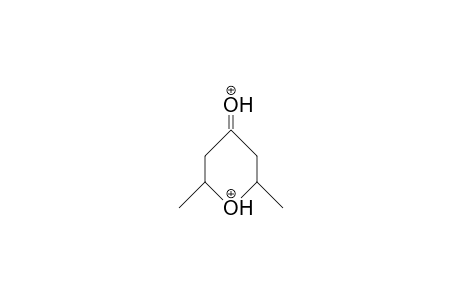 4-Hydroxylium-1,5-dimethyl-tetrahydro-pyrylium dication