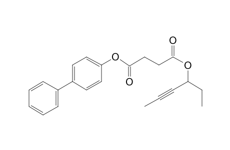 Succinic acid, hex-4-yn-3-yl 4-biphenyl ester