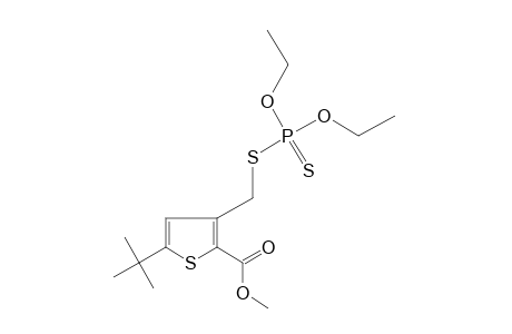 5-tert-butyl-3-(mercaptomethyl)-2-thiophenecarboxylic acid, methyl ester, S-ester with O,O-diethyl phosphorodithioate
