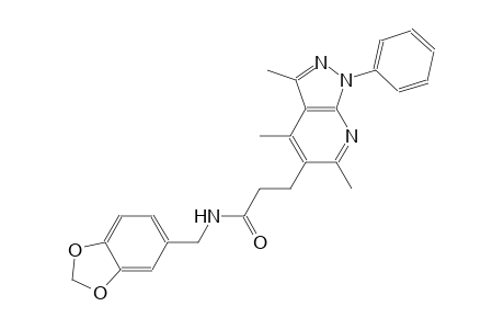 1H-pyrazolo[3,4-b]pyridine-5-propanamide, N-(1,3-benzodioxol-5-ylmethyl)-3,4,6-trimethyl-1-phenyl-