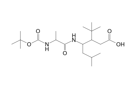 Heptanoic acid, (3S,4S)-4-[(t-butoxycarbonyl-(S)-alanyl)amino]-3-(1,1-dimethylethyl)-6-methyl-