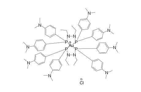 BIS-[BIS-[DI-(N,N-DIMETHYL-4-AMINOPHENYL)-PHOSPHINO]-1,2-DIETHYLHYDRAZINE]-GOLD(I)-CHLORIDE;YELLOW-COMPOUND