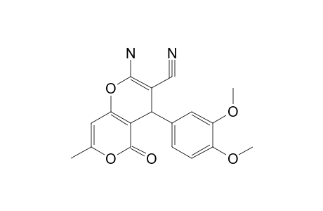 4H,5H-Pyrano[4,3-B]pyran-3-carbonitrile, 2-amino-4-(3,4-dimethoxyphenyl)-7-methyl-5-oxo-