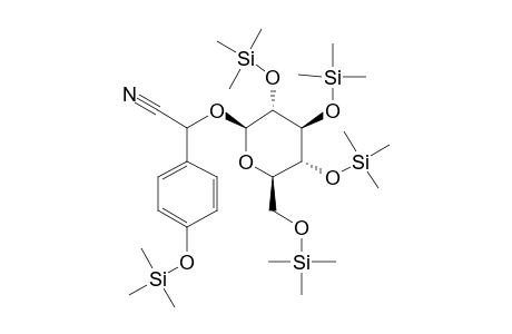 Benzeneacetonitrile, .alpha.-(.beta.-D-glucopyranosyloxy)-4-hydroxy-, 5tms derivative