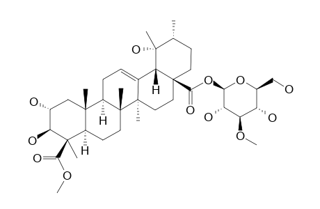 2-ALPHA,3-BETA,19-ALPHA-TRIHYDROXY-URS-12-EN-24,28-DIOIC-ACID-24-METHYLESTER-28-O-(3'-O-METHYL-BETA-D-GLUCOPYRANOSYL)-ESTER