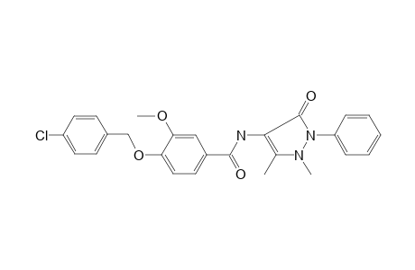 4-(4-Chlorobenzyl)oxy-N-(3-keto-1,5-dimethyl-2-phenyl-3-pyrazolin-4-yl)-3-methoxy-benzamide