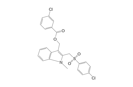 2-{[(p-chlorophenyl)sulfonyl]methyl}-1-methylindole-3-methanol, m-chlorobenzoate
