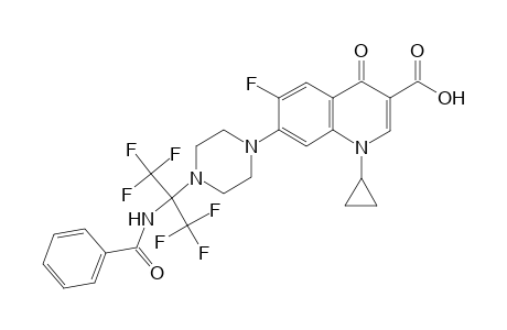 7-(4-[1-(Benzoylamino)-2,2,2-trifluoro-1-(trifluoromethyl)ethyl]-1-piperazinyl)-1-cyclopropyl-6-fluoro-4-oxo-1,4-dihydro-3-quinolinecarboxylic acid