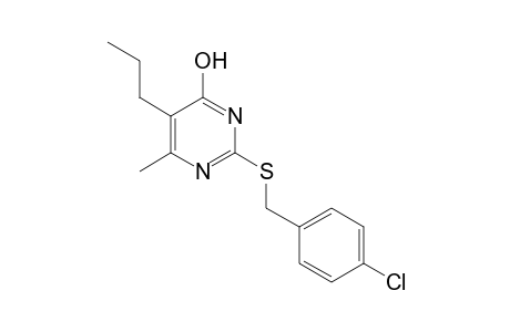 2-[(p-chlorobenzyl)thio]-6-methyl-5-propyl-4-pyrimidinol