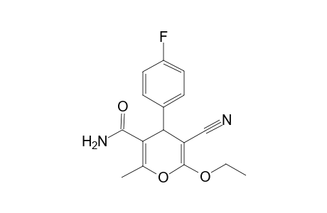 4H-Pyran-3-carbonitrile, 5-aminocarbonyl-2-ethoxy-4-(4-fluorophenyl)-6-methyl-