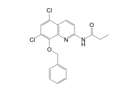 N-[8-(benzyloxy)-5,7-dichloro-2-quinolyl]propionamide