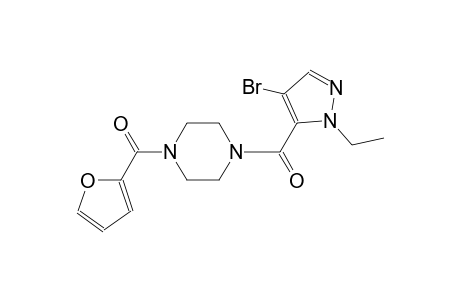 1-[(4-bromo-1-ethyl-1H-pyrazol-5-yl)carbonyl]-4-(2-furoyl)piperazine