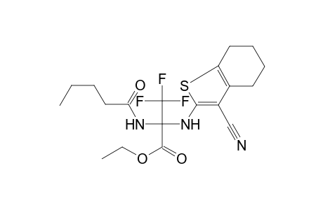 alanine, N-(3-cyano-4,5,6,7-tetrahydrobenzo[b]thien-2-yl)-3,3,3-trifluoro-2-[(1-oxopentyl)amino]-, ethyl ester