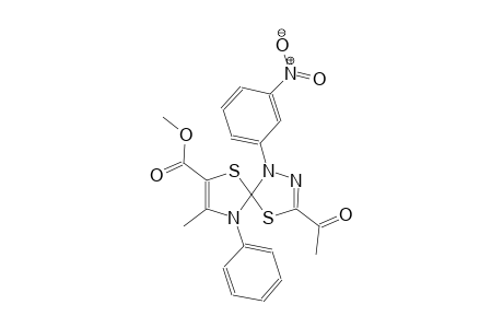 methyl 3-acetyl-8-methyl-1-(3-nitrophenyl)-9-phenyl-4,6-dithia-1,2,9-triazaspiro[4.4]nona-2,7-diene-7-carboxylate