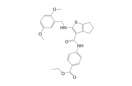 benzoic acid, 4-[[[2-[[(2,5-dimethoxyphenyl)methyl]amino]-5,6-dihydro-4H-cyclopenta[b]thien-3-yl]carbonyl]amino]-, ethyl ester