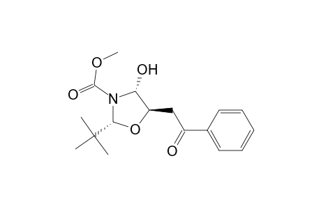 Methyl (2R,4R,5R)-2-(t-butyl)-4-hydroxy-5-(2-oxo-2-phenylethyl)-1,3-oxazolidine-3-carboxylate