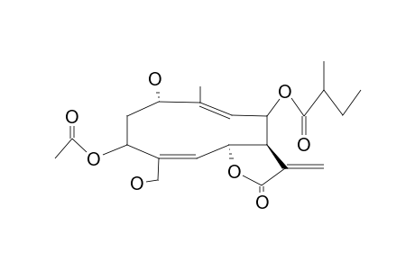 GERMACRA-4Z,9Z,11(13)-TRIEN-12,6-A-OLIDE,3-B-ACETOXY-1-A,15-DIHYDROXY-8-B-(2'-METHYLBUTANOYLOXY)