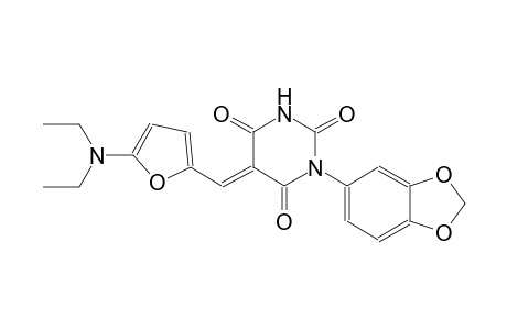 (5E)-1-(1,3-benzodioxol-5-yl)-5-{[5-(diethylamino)-2-furyl]methylene}-2,4,6(1H,3H,5H)-pyrimidinetrione