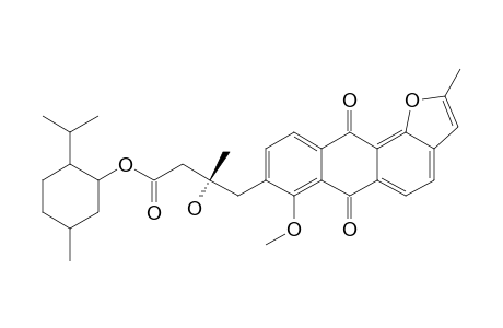 (-)-menthyl (3R)-3-hydroxy-4-(7'-methoxy-2'-methyl-6',11'-dioxo-6',11'-dihydroanthra[1',2'-b]furan-8'-yl)-3-methylbutanoate